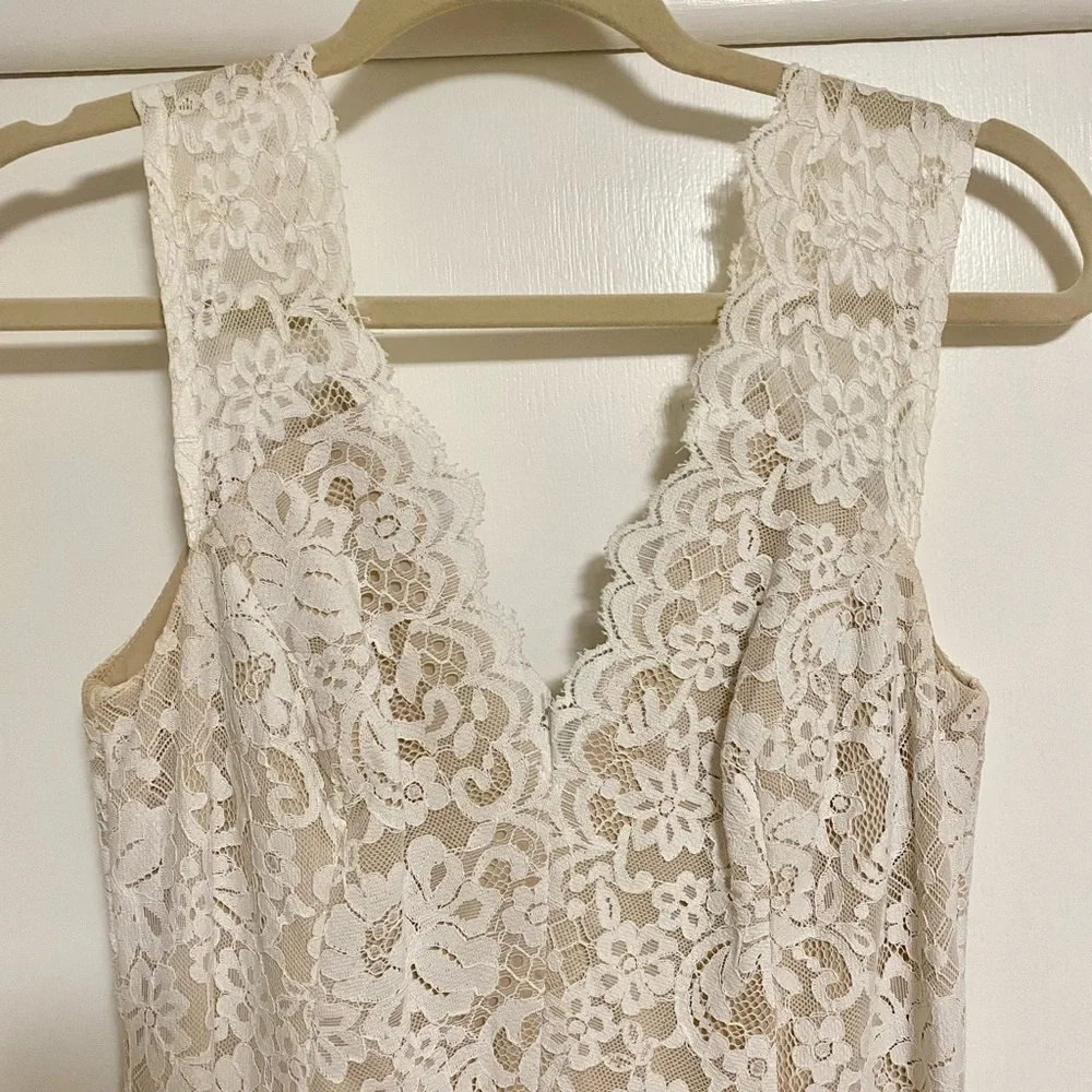 Lulu's Spectacular Romance White Lace Sleeveless Mermaid Maxi Dress - Picture 4 of 9